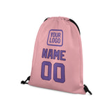 Custom Light Pink Light Purple Drawstring Bag