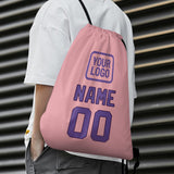 Custom Light Pink Light Purple Drawstring Bag