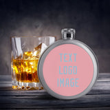 Custom Light Pink Light Blue Hip Flask