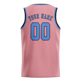 Custom Light Pink & Light Blue Colors Design Sports Basketball Jersey
