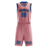 Custom Light Pink Light Blue Basketball Set