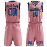 Custom Light Pink Light Blue Basketball Set