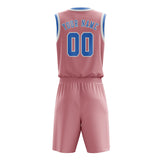 Custom Light Pink Light Blue Basketball Set