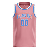 Custom Light Pink & Light Blue Colors Design Sports Basketball Jersey