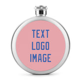 Custom Light Pink Sky Blue Hip Flask