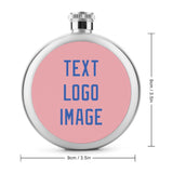 Custom Light Pink Sky Blue Hip Flask