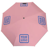 Custom Light Pink Sky Blue Automatic Umbrella