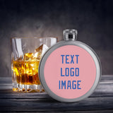 Custom Light Pink Sky Blue Hip Flask