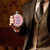Custom Light Pink Sky Blue Hip Flask