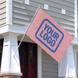 Custom Light Pink Sky Blue Flag