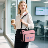 Custom Light Pink Sky Blue Lunch Bag