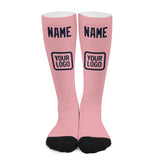 Custom Light Pink Navy Knee-High Sock