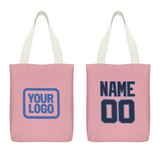 Custom Light Pink Navy Canvas Tote Bag