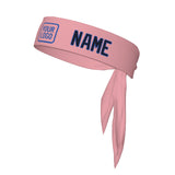 Custom Light Pink Navy Headband
