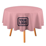 Custom Light Pink Navy Round Table Cloth