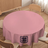 Custom Light Pink Navy Round Table Cloth