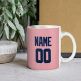 Custom Light Pink Navy Mug