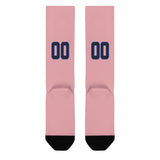 Custom Light Pink Navy Knee-High Sock
