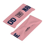 Custom Light Pink Navy Sports headband