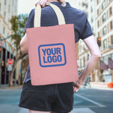 Custom Light Pink Navy Canvas Tote Bag
