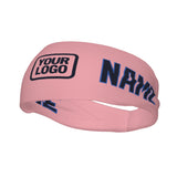 Custom Light Pink Navy Sports headband