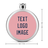 Custom Light Pink Blue Hip Flask
