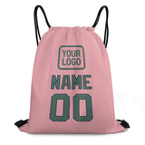 Custom Light Pink Blue Green Drawstring Bag