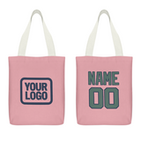 Custom Light Pink Blue Green Canvas Tote Bag