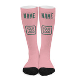 Custom Light Pink Blue Green Knee-High Sock