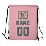 Custom Light Pink Blue Green Drawstring Bag