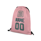Custom Light Pink Blue Green Drawstring Bag