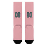 Custom Light Pink Blue Green Knee-High Sock