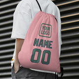 Custom Light Pink Blue Green Drawstring Bag
