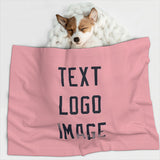 Custom Light Pink Navy Pet Blanket