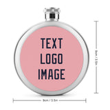Custom Light Pink Navy Hip Flask