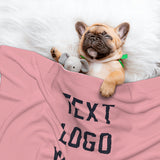 Custom Light Pink Navy Pet Blanket