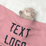 Custom Light Pink Navy Pet Blanket