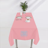 Custom Light Pink Navy Square Table Cloth