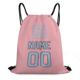 Custom Light Pink Light Blue Drawstring Bag
