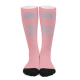 Custom Light Pink Light Blue Knee-High Sock