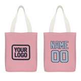 Custom Light Pink Light Blue Canvas Tote Bag