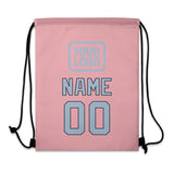 Custom Light Pink Light Blue Drawstring Bag