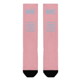 Custom Light Pink Light Blue Knee-High Sock