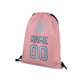 Custom Light Pink Light Blue Drawstring Bag
