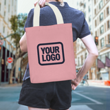 Custom Light Pink Light Blue Canvas Tote Bag