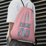 Custom Light Pink Light Blue Drawstring Bag