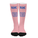Custom Light Pink Sky Blue Knee-High Sock