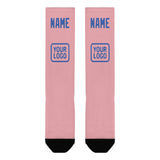 Custom Light Pink Sky Blue Knee-High Sock