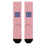 Custom Light Pink Sky Blue Knee-High Sock