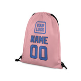 Custom Light Pink Sky Blue Drawstring Bag